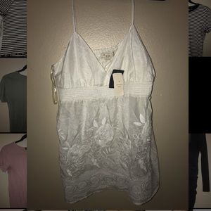 Embroidered Spaghetti Strap